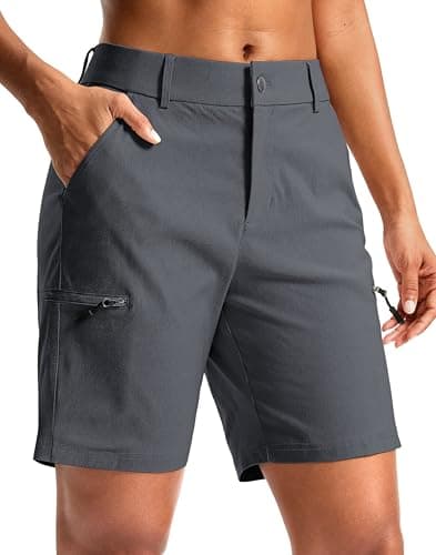 G Gradual Women's 7" Hiking Cargo Shorts Quick Dry Lightweight Golf Outdoor Work Summer Travel Shorts with Pockets(deep Grey,XXL)