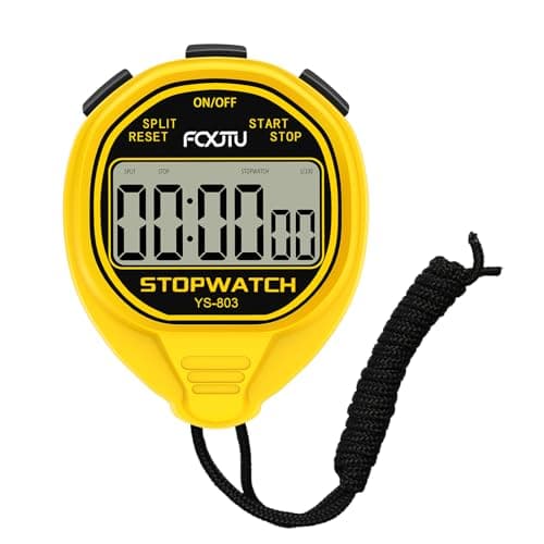 FCXJTU Digital Waterproof Stopwatch, No Bells, No Whistles, Simple Basic Operation, Silent, Clear Display, ON/Off, Large Display for Swimming Running Training Kids Coaches Referees Teachers (Yellow)