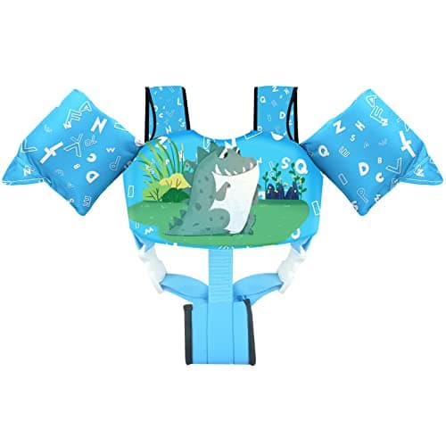 Chriffer Kids Swim Vest Life Jacket for 30-55 Pounds Boys and Girls, Toddler Floaties with Shoulder Harness Arm Wings for 2,3,4,5,6,7 Years Old Baby