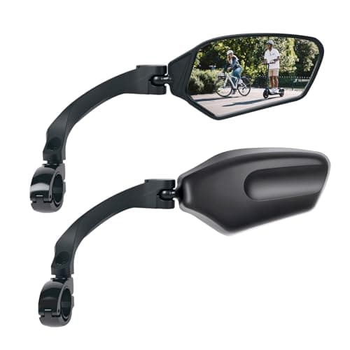TXZSXS Adjustable Handlebar Bike Mirrors, Left & Right Bicycle Mirror Set,Universal Bike Mirrors,HD Shatterproof Mirror, 360° Rotatable, Compatible with MTB, E-bikes, Bicycle,Scooter(1 Pair)