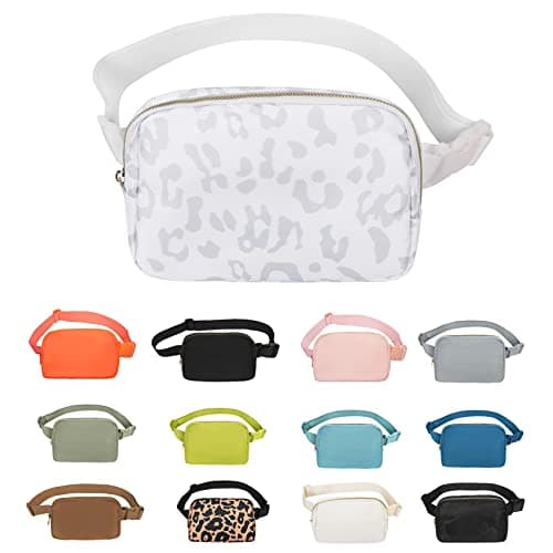 VOROLO Fanny Pack For Women And Men Crossbody Bag Belt Bag with Adjustable Strap Graduation Gifts Leopard White