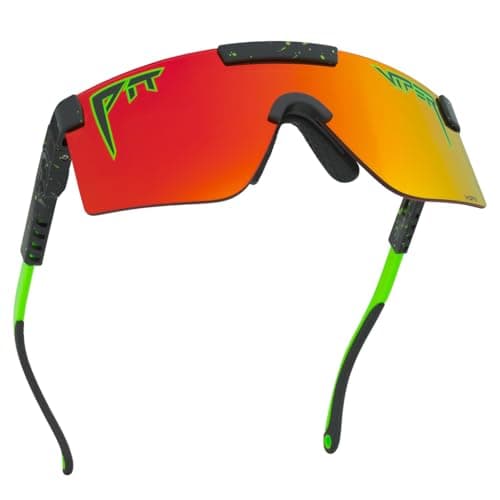 Pit Viper Sunglasses I The Original 2.0 I Regular Fit I HDPV Polarized Lens, Indestructible Frame I Turbo Adjustable for Perfect Fit I Micro Fiber Bag & Retainer Straps I Orange Lens, Black Frame
