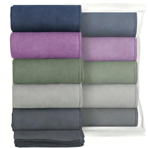 Vnoss Microfiber Gym Towels - Quick Dry, Highly Absorbing, Odor-Free, for Women & Men - Gym Towel for Hot Yoga, Tennis, Working Out, Camping, Set of 5,16 * 27 Inch