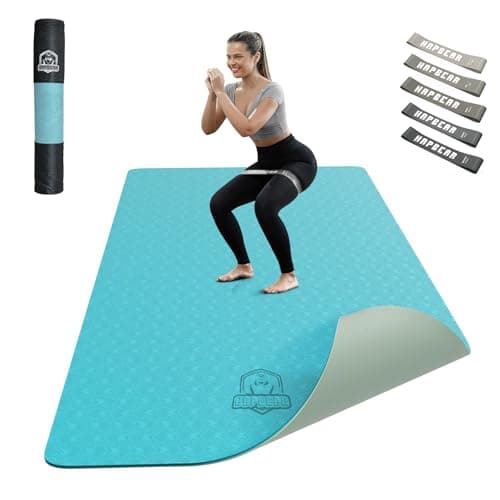HAPBEAR Large Yoga Mat - 72"x36"x1/4"(6mm)，Extra Wide Non-Slip Exercise Mat