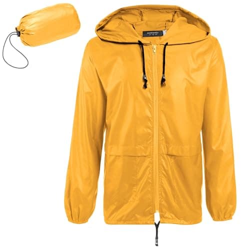COOFANDY Men's Rain Coats Waterproof with Hood Running Rain Shell Men