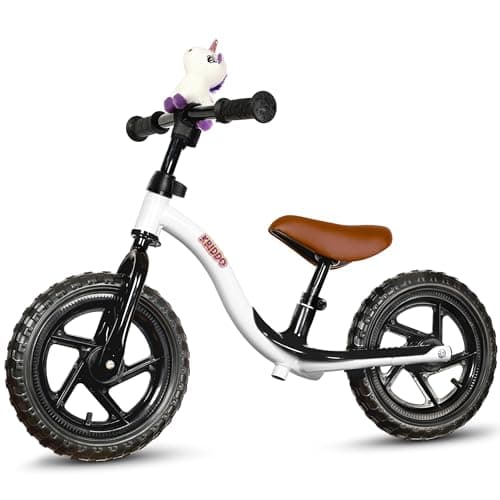 KRIDDO Toddler Balance Bike 2 Year Old, Age 24 Months to 5 Years Old, Early Learning Interactive Push Bicycle with Steady Balancing, Gift Bike for 2-5 Boys Girls, White