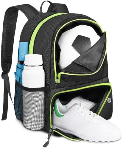 YOREPEK Soccer Backpack, Lightweight Water Resistant Sport Equipment Bag with Ball Compartment for Basketball, Volleyball, Football, Training and Match