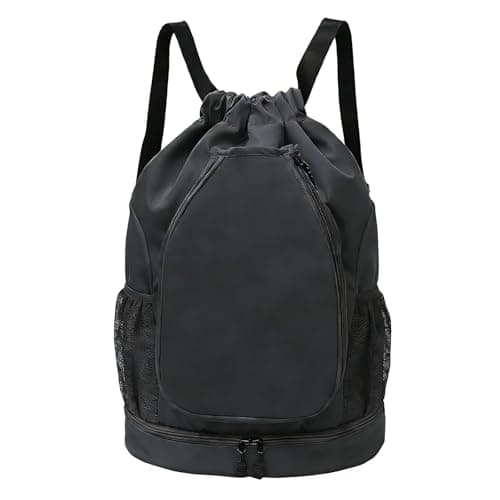 MOGARBRO Tennis Backpack for Women Men,Pickleball Badminton Basketball Soccer backpacks With Shoe Compartment,Water Resistant Women Gym Drawstring Backpack