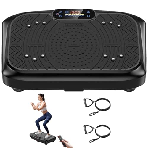 Taevno Vibration Plate Exercise Machine 450 Lbs Capacity, 199 Speeds Workout Vibrating Plate for Lymphatic Drainage Weight Loss, Full Body Shake Platform Machines for Women Men (Soft Black)