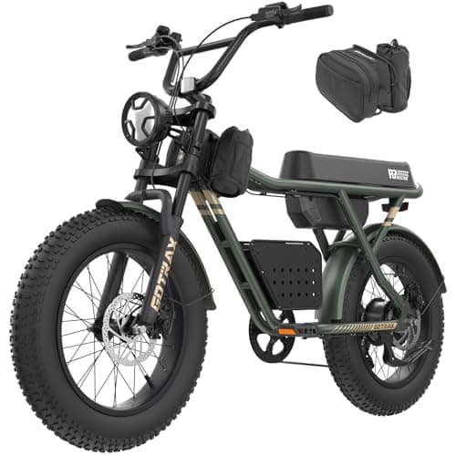 Gotrax R7 Electric Bike for Adults, 750W Motor, 25mph, Max 45-Mile Range, 20" Fat Tire, UL Certified, 48V Removable Battery, Oversized Padded Seat, Basket&Frame Bag, Easy Assembly for City&All-Terrain