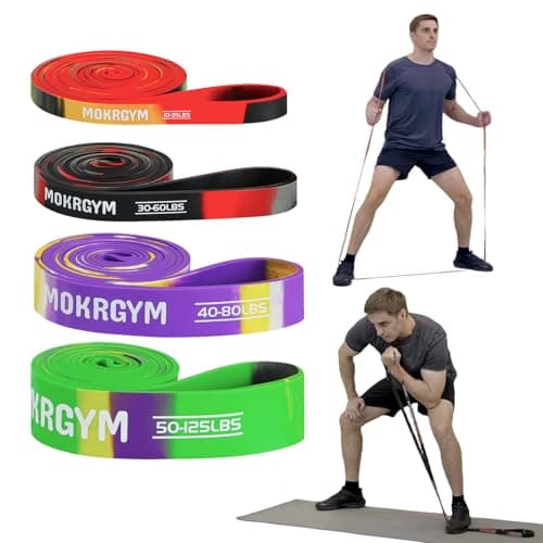 MOKRGYM Resistance Bands，Natural Rubber Non-Allergenic & Durable for Home&Gym Workouts Fitness Exercise (from Light to Heavy)