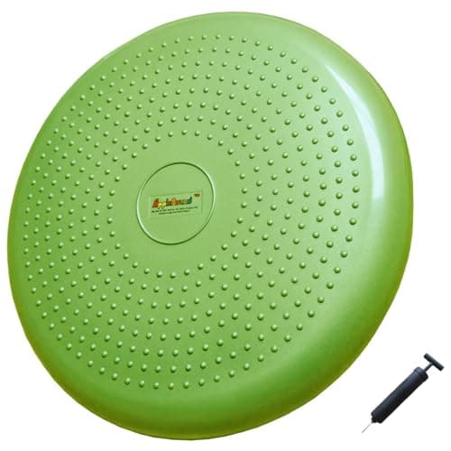 AppleRound Inflated Wobble Cushion with Hand Pump, Air Stability Board (Extra Thick), Core Balance Disc for Adults, Sensory Wiggle Seat for Kids, Flexible Seating for All Age, 13.5in / 34cm Diameter
