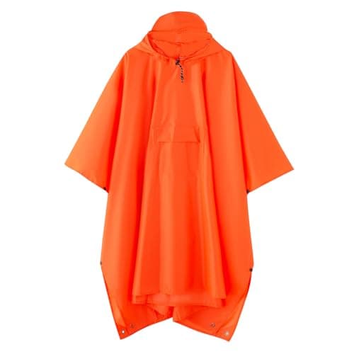 Multi functional cape hooded raincoat suitable for outdoor camping and hiking, suitable for both men and women (US, Alpha, One Size, Regular, Regular, orange)