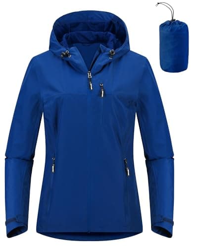 Outdoor Ventures Packable Rain Jacket Women Lightweight Waterproof Raincoat with Hood Cycling Bike Jacket