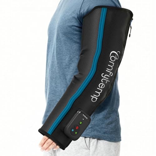 Comfytemp Air Compression Arm Massager for Circulation and Pain Relief, Portable Full-Arm Compression Sleeve for Tennis Elbow, Lymphedema, FSA Eligible HSA, Ideal for Mom Dad (Fits Upper Arms 11"~15")