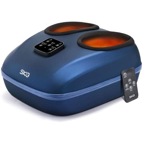 SKG YS100 Foot Massager with Heat and Remote, Upgrade Electric Feet Massager for Plantar Fasciitis Pain Relief, 3 Levels Compression Massage for Neuropathy Plantar Fasciitis, Up to Size 13
