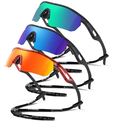 Vcarsian Kids Sunglasses Youth Baseball Sunglasses for Boys Girls 3-12 Polarized Softball Cycling Sports Goggles UV Protection