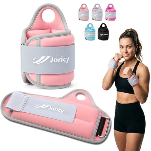 Wrist Weights for Women Men 4LBS Pair (2 LB Each Weight) Arm Weights with Thumb Loops Lock Weights Weighted Gloves for Running Walking Cardio Exercises, Light Pink