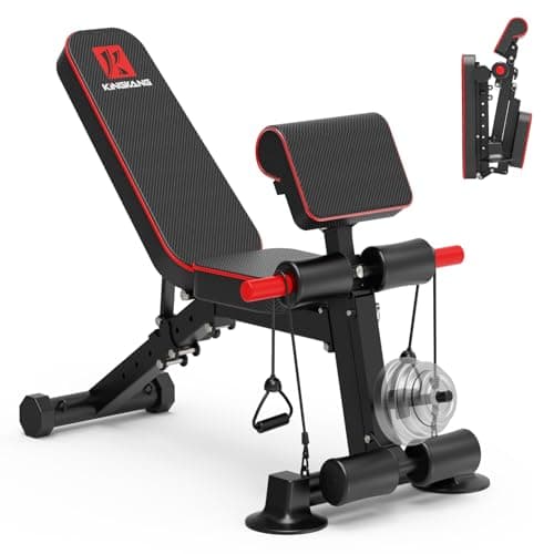 Adjustable Weight Bench - Utility workout Benches for Exercise, Free Installation Design for Portable Fitness Strength Training Equipment at Home Gym