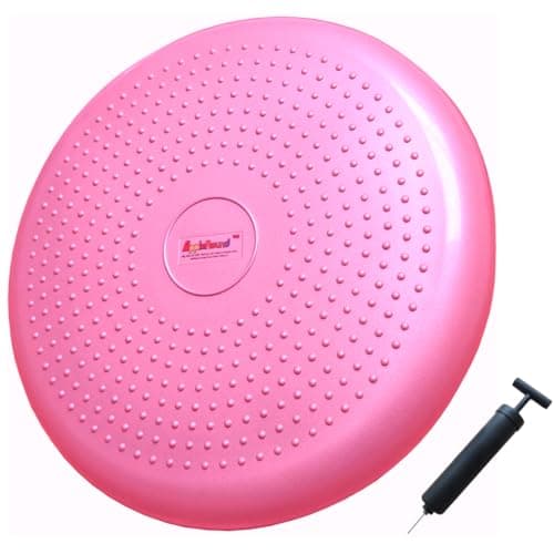 AppleRound Inflated Wobble Cushion with Hand Pump, Air Stability Board (Extra Thick), Core Balance Disc for Adults, Sensory Wiggle Seat for Kids, Flexible Seating for All Age, 13.5in / 34cm Diameter