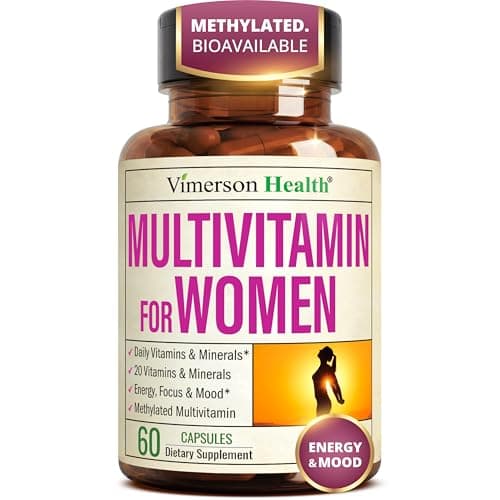 Multivitamin for Women with Methylated Vitamins and Chelated Minerals for Energy, Focus and Immune Health – Premium Daily Womens Multivitamins & Multiminerals – 60 Capsules