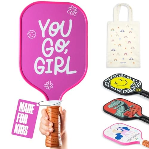 Sportbit Kids Pickleball Paddles Set of 1 or 2 - Child Size Pickleball Paddle for Kids Small and Lightweight - Carbon Fiber Youth Pickleball Paddle Set with Bag for Children Under 12
