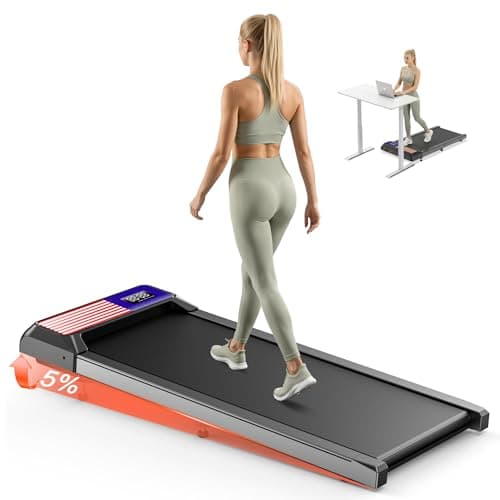 Walking Treadmill Pad with Incline, Walking 2.5HP for Home and Office, 265Lbs Weight Capacity, Treadmill with APP & Remote Control, LED Display (Flag)