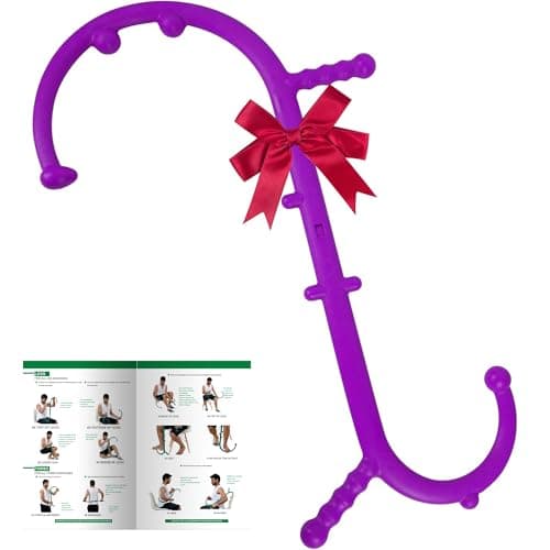 Shrdaepe Massage Trigger Point Cane, Muscle Release Tool Self Massage Hook Cane, Handheld Back, Neck, Shoulder, Leg and Feet Massager Rod, Body Deep Tissue Gifts for Men & Women, Purple
