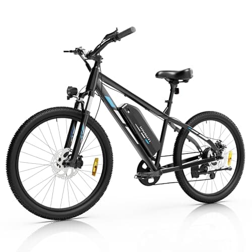 INVANTI Electric Bike for Adults with 45 Miles, Peak 750W Motor, 20 MPH Commuting Electric Mountain Bike with 26" Tires, Front Fork Suspension, 7-Speed Gears, LCD Display and Removable Battery (Black)