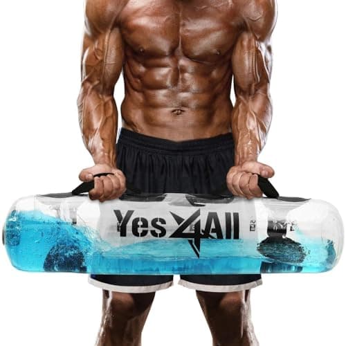 Yes4All Aqua Bag for Workout 45-80lbs, Physical Training Water Weight Bag for Strength & Balance, Portable, Durable & Versatile for Indoor and Outdoor Use, Clear & Dark Blue,