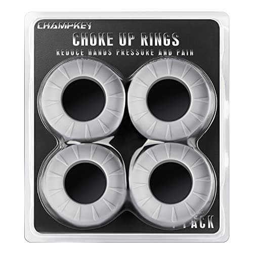 CHAMPKEY Premium Choke up Rings 4-Pack for Youth Baseball, Softball and Tee Ball (Grey)