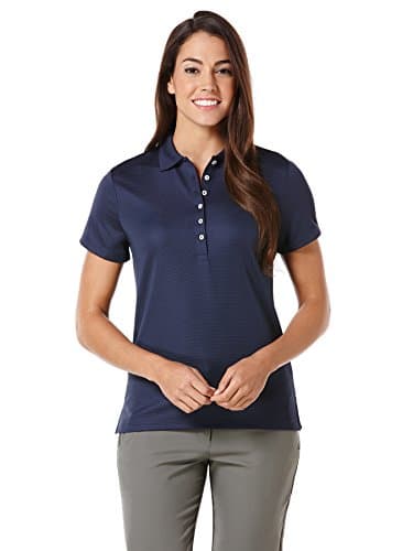 Callaway Women's Short Sleeve Ottoman Stretch Performance Golf Polo, Sun Protection, Moisture-Wicking (Available in Plus), Peacoat, Medium
