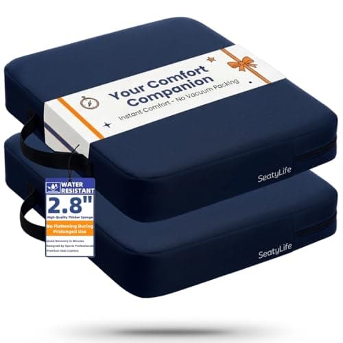 2-Pack Stadium Seat Cushions for Bleachers – Waterproof 2.8" Extra Thick Bleacher Seat Cushion, Portable Bleacher Cushions for Adults, Lightweight Bleacher Pads, Suitable for Outdoor Use (Dark Blue)