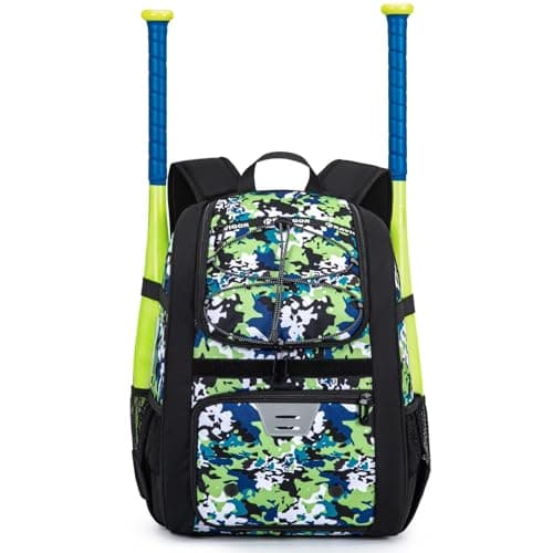 KAVIGOR Youth Baseball Bag, Softball Bag for Girls & Boys, Kids Tball Backpack with Shoes Compartment
