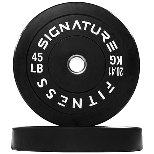 Fitvids Olympic Bumper Plates Set – 2" Weight Plates for Strength Training & Weightlifting – 45 lbs – Black