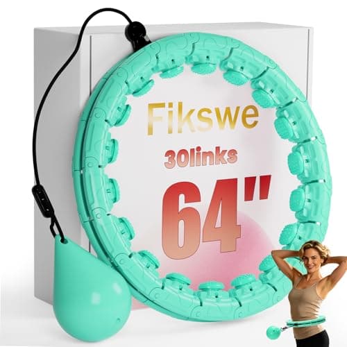 Fikswe Weighted Infinity Exercise Hoop - 64in 30 Links Smart Hoop for Adult Weight Loss, Plus Size Low-Impact Fitness Hoop for Beginners & Women​