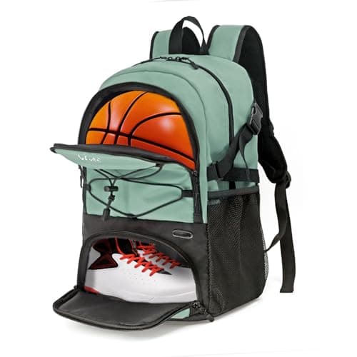 WOLT | Basketball Backpack Large Sports Bag with Separate Ball Holder & Shoes Compartment, Best for Basketball, Soccer, Volleyball, Swim, Gym, Travel