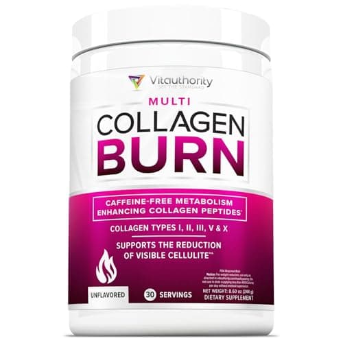 Hydrolyzed Collagen Powder for Weight Loss - Burn Ultimate Beauty Complex Multi Peptides Powder for Women with Types I II III V and X for Fat Burning Support Unflavored 30 Servings