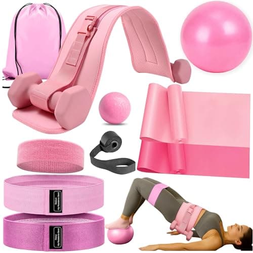 Ypdroy Women Glute Workout Equipment, Hip Thrust Belt for Weights, Booty Bands Exercise Bands Pilates Ball, Glute Workout at Home Pilates Exercise Equipment Kit for Home Gym Fitness Accessories