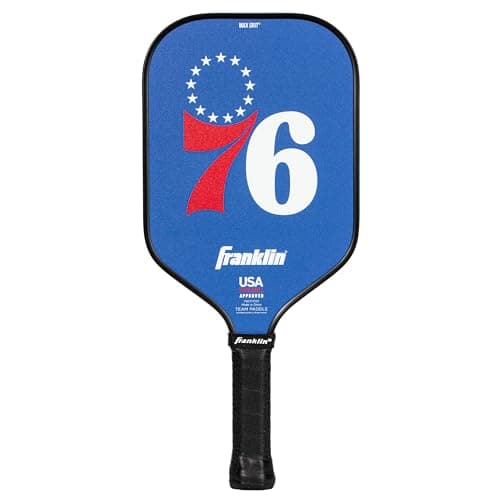 Franklin Sports NBA Philadelphia 76ers Pickleball Paddle - Official NBA Team Rackets - USAP (USAPA) Approved Premium Quality Pickleball Paddles - Authentic Team Logos + Colors