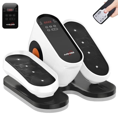 HJDFGSS Under Desk Elliptical Machine, Electric Leg Exerciser While Sitting for Seniors with Remote Control, Quiet Portable Seated Pedal Exerciser, Auto & Manual Mode, 10 Speeds for Home Office（White）