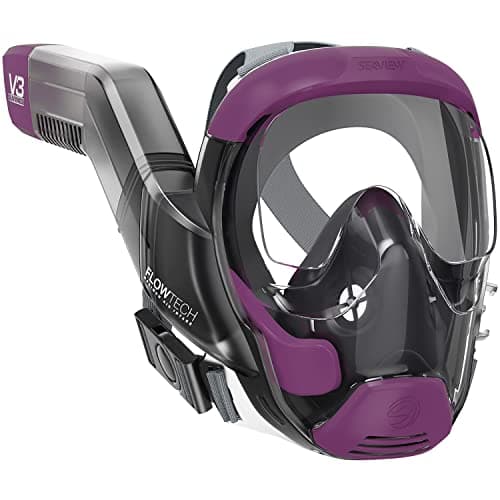 Seaview 180 V3 Full Face Snorkel Mask Adult- The V3 is the Perfect Snorkeling Gear for Adults- Snorkel Mask with 180 Panoramic Viewing and Up to 600% Easier Breathing- Patented Flowtech Air Intake
