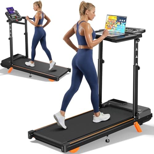 Walking Pad Treadmill with Desk Workstation, 12% Incline Treadmills for Home Office, 350lbs Capacity, 3.5H(XL)