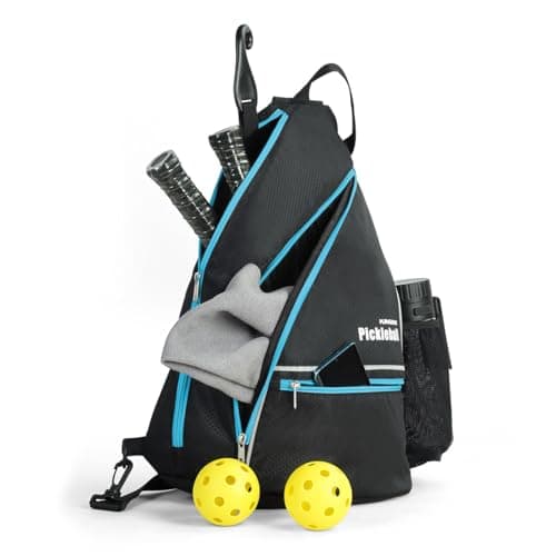 Mangrove Pickleball Bag, Large Capacity & Multi Pockets, Adjustable Sling Bag w/Fence Hook, Blue