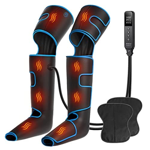 CINCOM Leg Massager with Heat and Compression, Air Compression Leg Massager for Circulation and Pain Relief Muscles Relaxation Gifts FSA - HSA