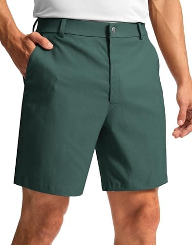G Gradual Men's Golf Dress Shorts 5"/ 7"/ 9" Stretch Casual Work Flat Front Shorts for Men with 3 Pockets Quick Dry(Spruce Green,L7 W34)