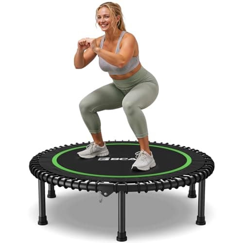 BCAN 40" Adult Fitness Trampoline with Durable Bungees, Stable & Quiet Exercise Rebounder,Great Mini Trampoline for Indoor/Garden Workout - Green