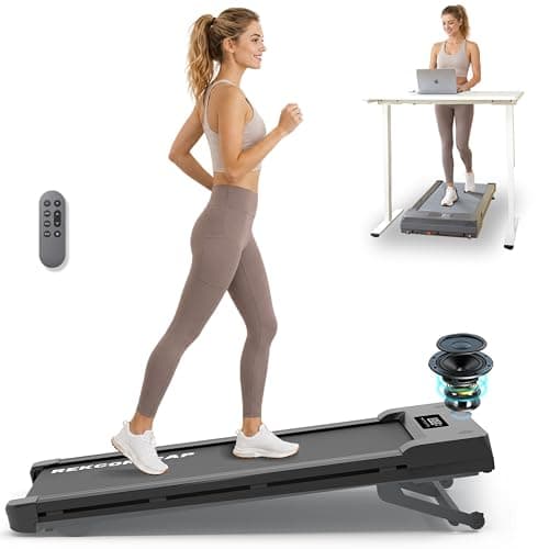 PACEROCKER Walking Pad Treadmill with 12% 9-Level Auto Incline, 450 lbs Capacity Under Desk Treadmills for Home with Bluetooth Speaker, 5 MPH, Carbon Black
