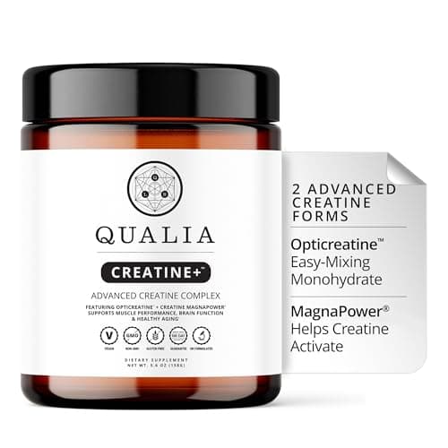Qualia Creatine | Advanced Creatine Complex | 2 Sources + Magnesium | Optimized Absorption | Muscle Performance, Brain Function, & Healthy Aging (30 Servings)