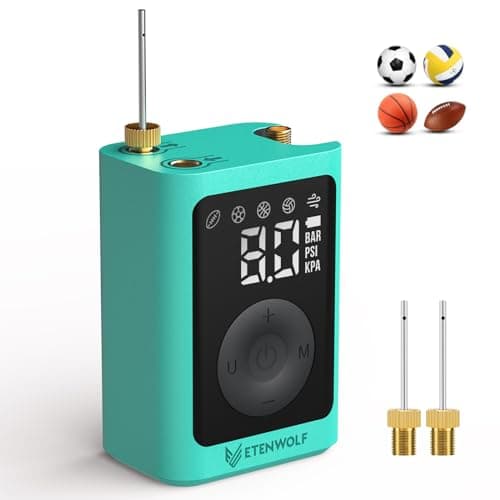 ETENWOLF Electric Ball Pump Inflation & Deflation 2-17 PSI, 2600mAh Basketball Pump with Precise Pressure Gauge, Rechargeable Air Pump for Balls, Soccer Ball Air Pump